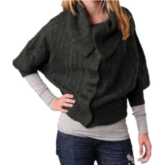 Free People Oversized Army Green Cardigan s - Picture 1 of 8
